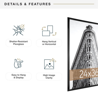 MCS 65549 Trendsetter Poster Frame, 24 by 36-Inch, Black 🍁 All In One Marketplace Canada