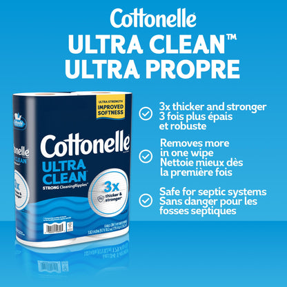 Cottonelle Toilet Paper, 24 Mega Rolls = 96 Regular Rolls, Ultra Clean, Strong Bathroom Tissue, 284 Sheets per Roll, Packaging May Vary 🍁 All In One Marketplace Canada