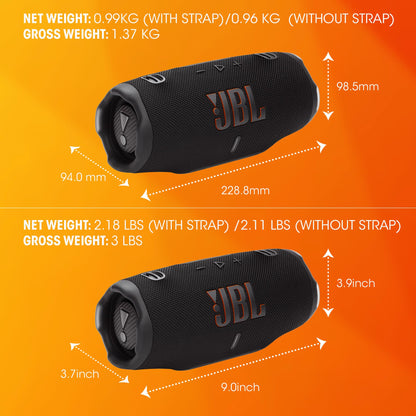 JBL Charge 6 - Portable Waterproof & Drop-Proof Bluetooth Speaker, Bold Pro Sound with AI Sound Boost, 28Hrs of Playtime, Built-in powerbank & Comes with a Sturdy/Removable Carrying Strap (Black) 🍁 All In One Marketplace Canada
