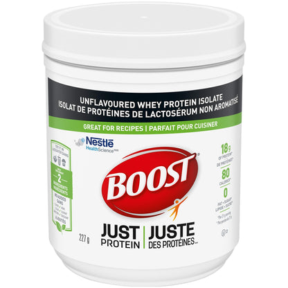 Boost JUST Protein Unflavoured Instant Whey Protein Isolate Powder, 227 Grams (Pack of 1) - Packaging May Vary 🍁 All In One Marketplace Canada