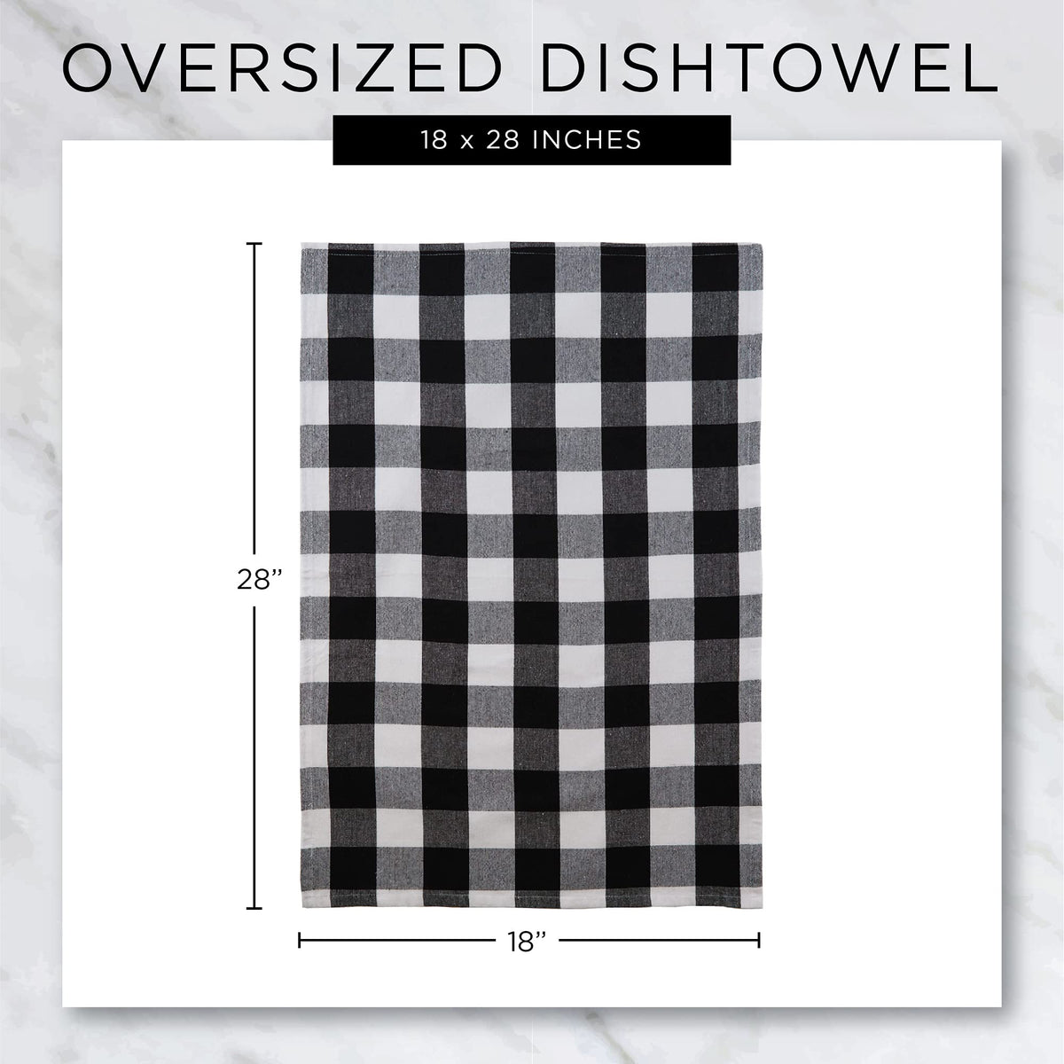 DII Happy Halloween Dishtowel Collection Embellished Cotton Kitchen Hand Towel Set, 18x28, Haunted Buffalo Check, 3 Count