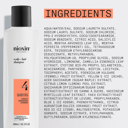 Nioxin System 4 Scalp + Hair Shampoo - Hair Thickening Shampoo For Damaged Hair with Progressed Thinning, 10 fl oz (Packaging May Vary) 🍁 All In One Marketplace Canada