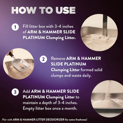 Arm & Hammer Platinum Clumping Cat Litter, 2x Longer Odour Control, Multi-Cat Clay, Ultimate 14-Day Freshness, Extra Oduor Eliminators, Effortless Clean, Dust-Free, Heavy-Duty Clumping, 8.16kg 🍁 All In One Marketplace Canada