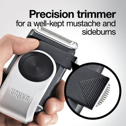 Braun M90 Mobile Shaver for Precision Trimming, Great for Travel, Black/Silver 🍁 All In One Marketplace Canada