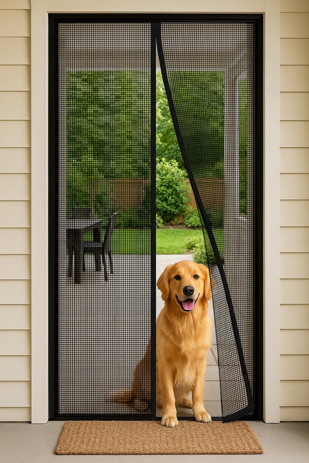 Magnetic Screen Door, Heavy Duty Fiberglass Moustiquaire Magnétique, Screen Mesh with Automatic Block Closure, Walk Through Easily for Kids Pets,Fits Door Size up to 36-38" W x 80" H 🍁 All In One Marketplace Canada