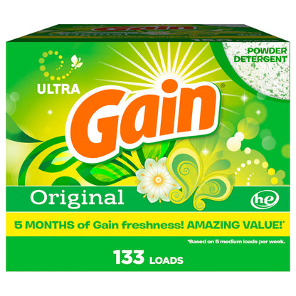 Gain Powder Laundry Detergent, Original Scent, 133 Loads, 3.4 KG 🍁 All In One Marketplace Canada
