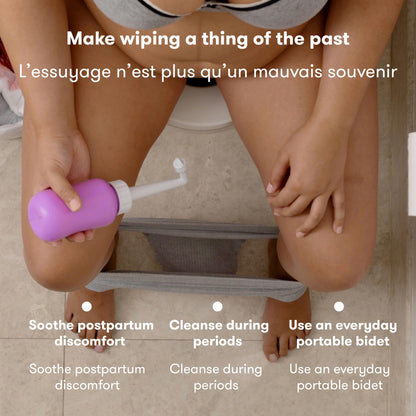 Frida Mom Upside Down Peri Bottle Sprayer, Perineal Care & Postpartum Recovery, Portable Travel Bidet & Perineal Cleanser with Travel Bag, Postpartum Essential, Pink 🍁 All In One Marketplace Canada