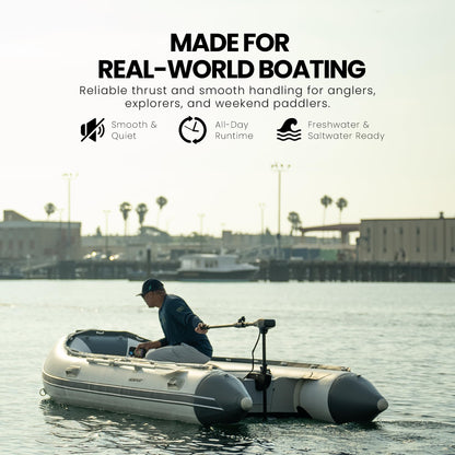 Newport Vessels NV-Series 46lb Thrust Saltwater Transom Mounted Trolling Electric Trolling Motor w/ LED Battery Indicator & 30" Shaft 🍁 All In One Marketplace Canada