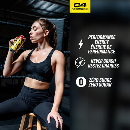 Cellucor C4 Performance Energy Drink, Strawberry Watermelon, Carbonated Sugar Free Drink with no Artificial Colours or Dyes, 473mL, 12 count 🍁 All In One Marketplace Canada