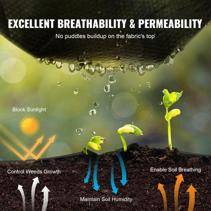 VEVOR Weed Barrier Landscape Fabric, 4*100FT Heavy Duty Garden Weed Fabric, Woven PP Weed Control Fabric, Driveway Fabric, Geotextile Fabric for Landscaping, Ground Cover, Weed Blocker Weed Mat, Black 🍁 All In One Marketplace Canada
