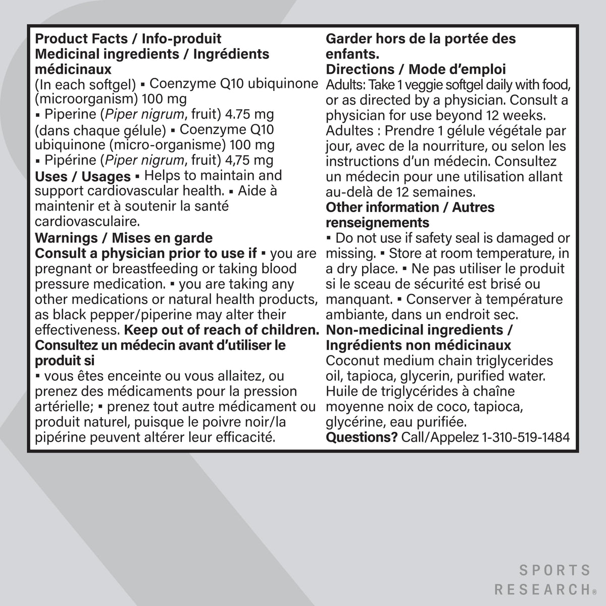 Sports Research® CoQ10 (100mg) Enhanced w/Coconut Oil & Bioperine (Black Pepper) for Better Absorption | Vegan Certified, Non-GMO Verified (120 Veggie Softgels) 🍁 All In One Marketplace Canada