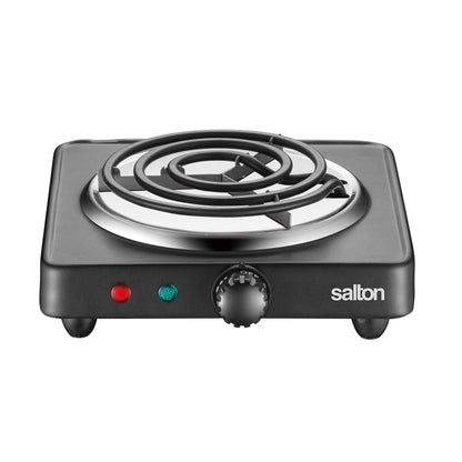 Salton Single Coil Portable Electric Cooktop | 1000 Watts | Lightweight & Compact | Variable Temperature Control | Perfect for Dorms, Offices, Camping | Black | 100% Canadian-owned & operated 🍁 All In One Marketplace Canada