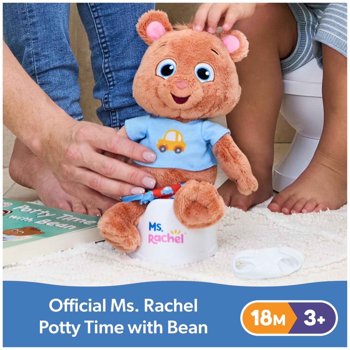 Ms. Rachel Potty Time with Bean, 11” Plush Teddy Bear with Play Toilet & Accessories, Toddler Toys for Girls & Boys for Ages 18 Months to 3+ 🍁 All In One Marketplace Canada