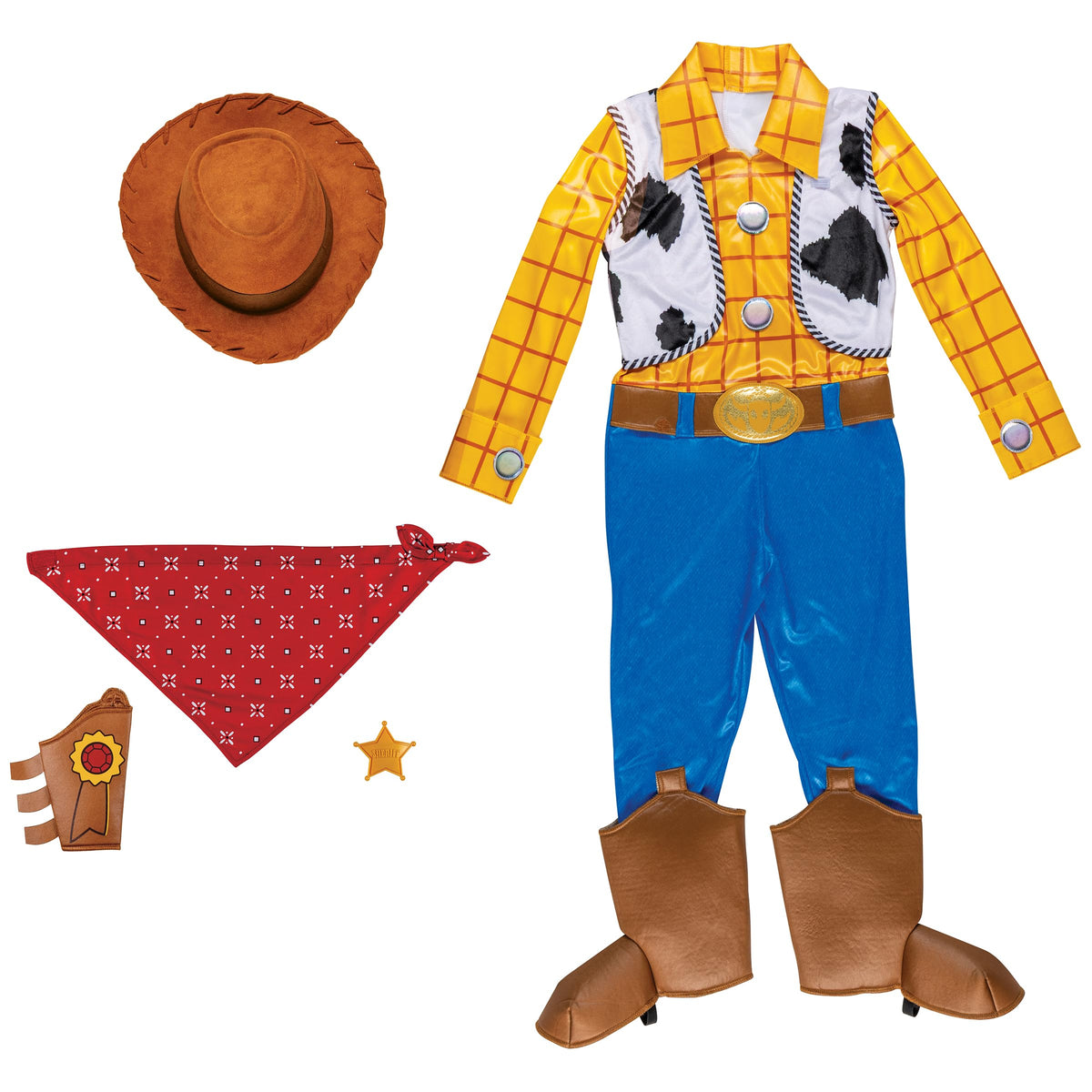 Disney Toy Story Woody Costume, Official Boys Halloween Dress Up Outfit, Size (3T-4T)