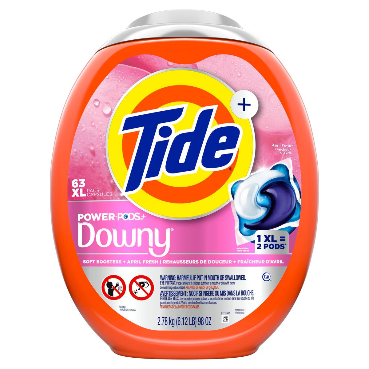 Tide Power PODs + Downy Laundry Detergent Pods, Soft Boosters + April Fresh, 63 Count 🍁 All In One Marketplace Canada