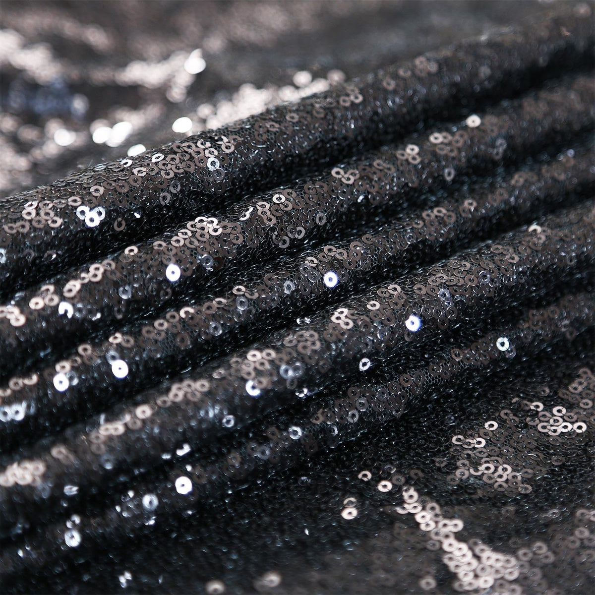 SoarDream Black Sequin Tablecloth 90x156 Inch Rectangle Wedding Tablecloth for Birthday Baby Shower Graduation Indoor Outdoor Halloween Party Table Decorations