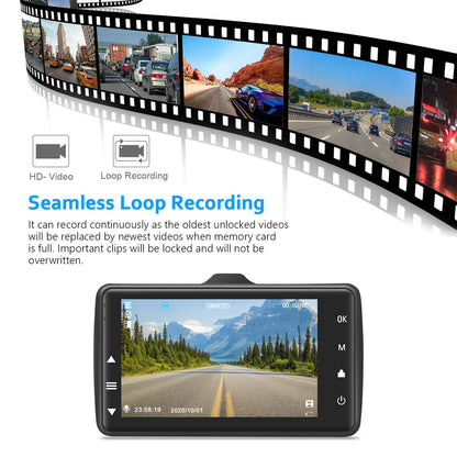 Dash Cam Front with 32G SD Card, BOOGIIO 1080P FHD Car Driving Recorder 3'' IPS Screen 170°Wide Angle Dashboard Camera Aluminum Alloy Case, WDR G-Sensor Parking Monitor Loop Recording Motion Detection 🍁 All In One Marketplace Canada