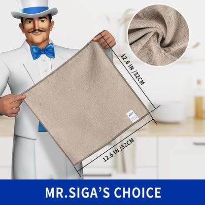MR.SIGA Microfiber Cleaning Cloths, All-Purpose Surface Microfiber Towels, Streak Free Cleaning Rags, Pack of 12, Coffee, Size 32 x 32 cm(12.6 x 12.6 inch) 🍁 All In One Marketplace Canada
