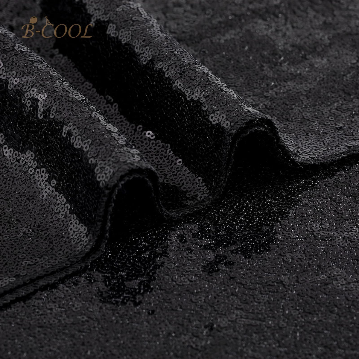 B-COOL Black Sequin Tablecloth Halloween Shimmer Tablecloth 50x80-inch Rectangular Table Overlays for Wedding Birthday Party Prom Table Decorations