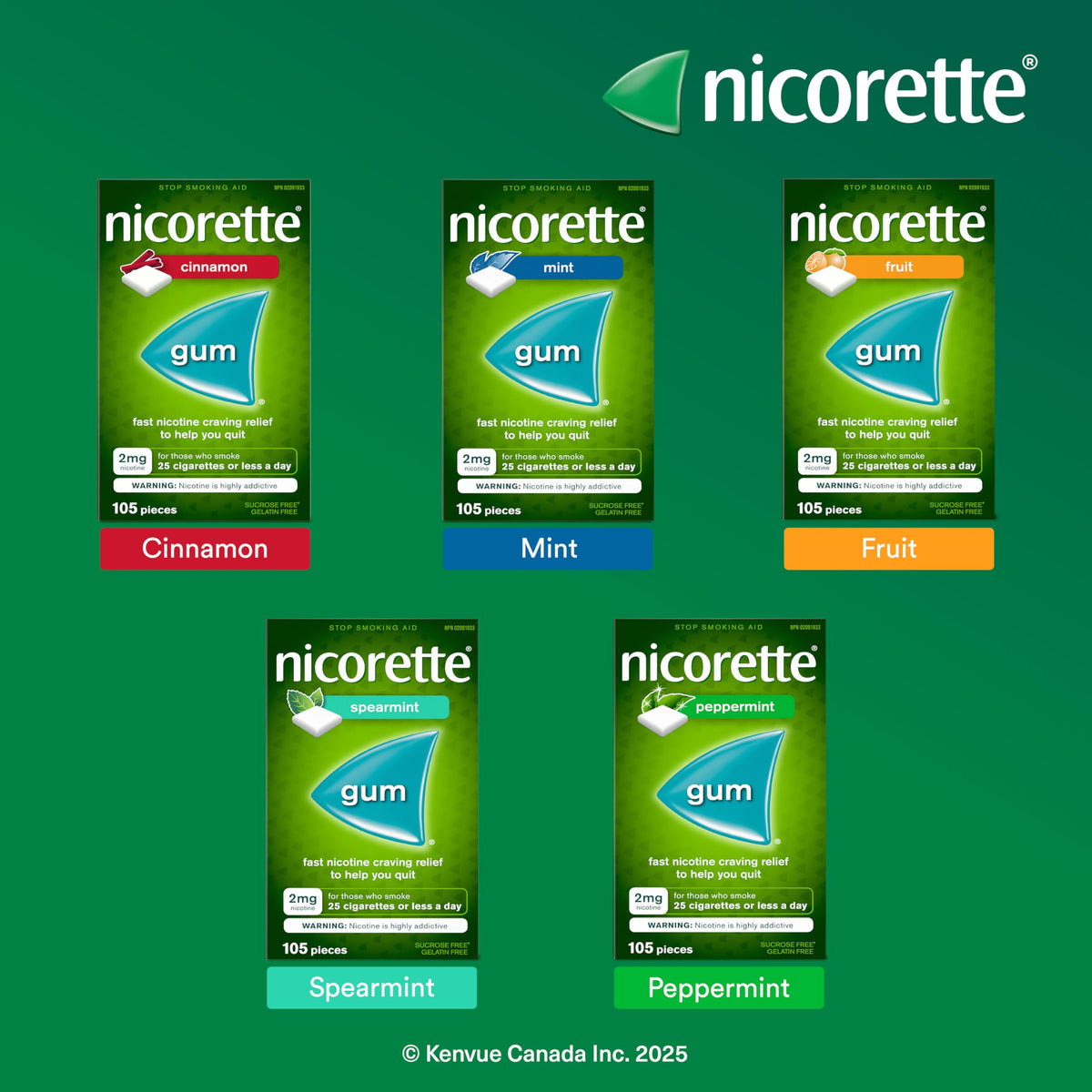 Nicorette Peppermint Gum, 4MG, Quit Smoking, Nicotine Gum, Smoking Cessation Aid, NRT, Reduce Cravings, 210 Pack 🍁 All In One Marketplace Canada
