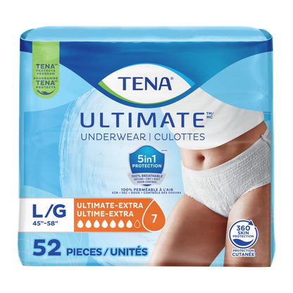 TENA Adult Incontinence, Discrete Disposable, Underwear, Comfortable Fit, Ultimate Absorption Protection, Unisex, Large (L), 52 Count 🍁 All In One Marketplace Canada