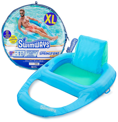 SwimWays Spring Float Premium XL Recliner Chair, Inflatable Pool Floats Adult with Fast Inflation, 25% Larger Than Recliner, Supports Up to 300 lbs 🍁 All In One Marketplace Canada