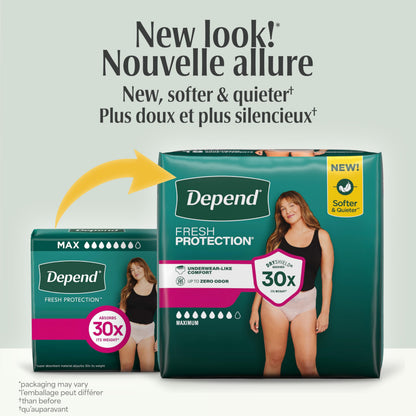 Depend FIT-FLEX Adult Incontinence Underwear for Women, Maximum Absorbency, M, Blush, 30 Count 🍁 All In One Marketplace Canada