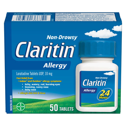 Claritin Allergy Medicine, 24-Hour Non-Drowsy Relief 10 mg, 50 Tablets 🍁 All In One Marketplace Canada