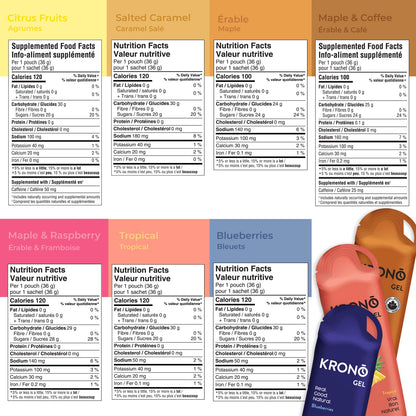 Krono Nutrition Energy Gels - Made with Natural Ingredients - Vegan - Gluten Free - 24 count (Variety Pack) 🍁 All In One Marketplace Canada