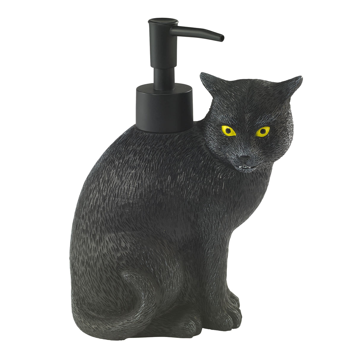 Avanti Linens - Soap Dispener/Lotion Pump, Guest Bathroom Essentials, Black Cat Inspired Bathroom Decor (Halloween Collection)