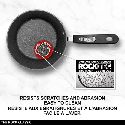 Starfrit The Rock 1.4L (1.5Qt) Non-Stick Saucepan - Durable Forged Aluminum - Oven Safe - PFOA Free - Easy to Clean - Black 🍁 All In One Marketplace Canada