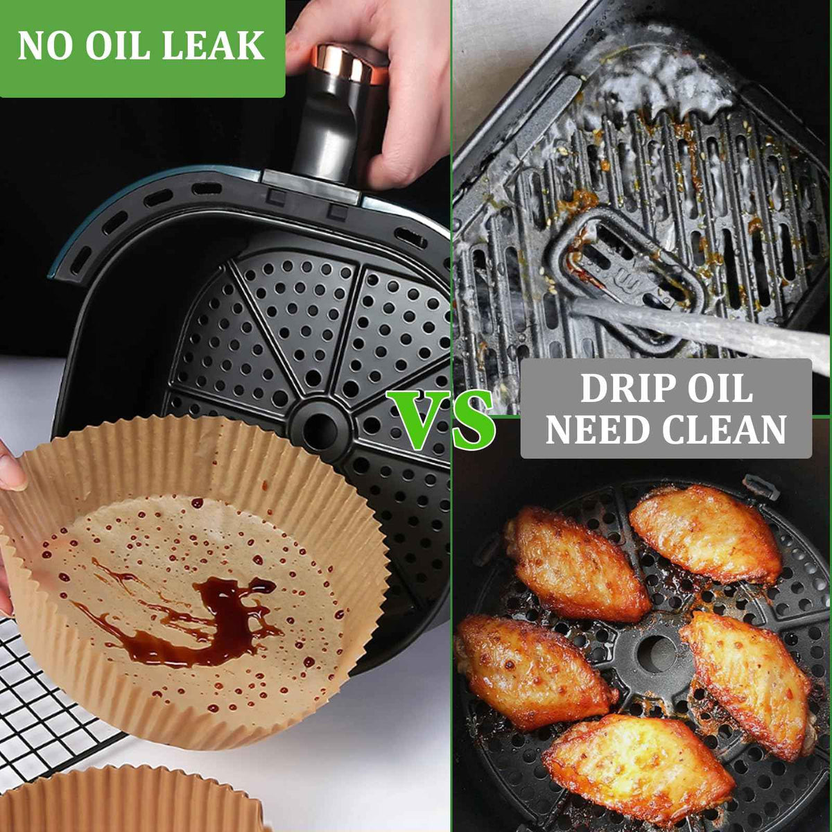 200pcs Air Fryer Disposable Paper Liner, Non-Stick Disposable Air Fryer Parchment Paper Liners, Baking Paper for Air Fryer Oil-Proof, Water-Proof, Food Grade Parchment（6.3" in Bottom, 7.9" on top） 🍁 All In One Marketplace Canada