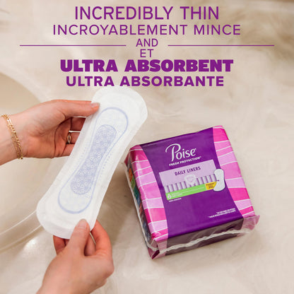 Poise Daily Postpartum Incontinence Panty Liners, Very Light Absorbency, Long, 114 Count 🍁 All In One Marketplace Canada