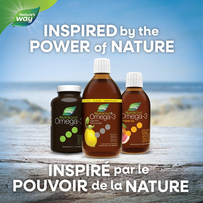 Nature's Way NutraSea HP Omega 3 High EPA Fish Oil Liquid Supplement for Adults and Kids Ages 1+ – Zesty Lemon Flavour – Heart & Brain Support – 1500mg EPA, 500 mL Value Size 🍁 All In One Marketplace Canada