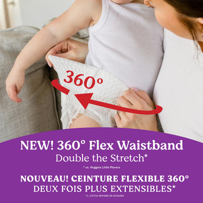 Huggies Size 5 Baby Diapers, Little Movers HuggFit 360° Baby Diapers with 360° Waistband, Size 5 (27+ lbs), 56 Count, Packaging May Vary 🍁 All In One Marketplace Canada