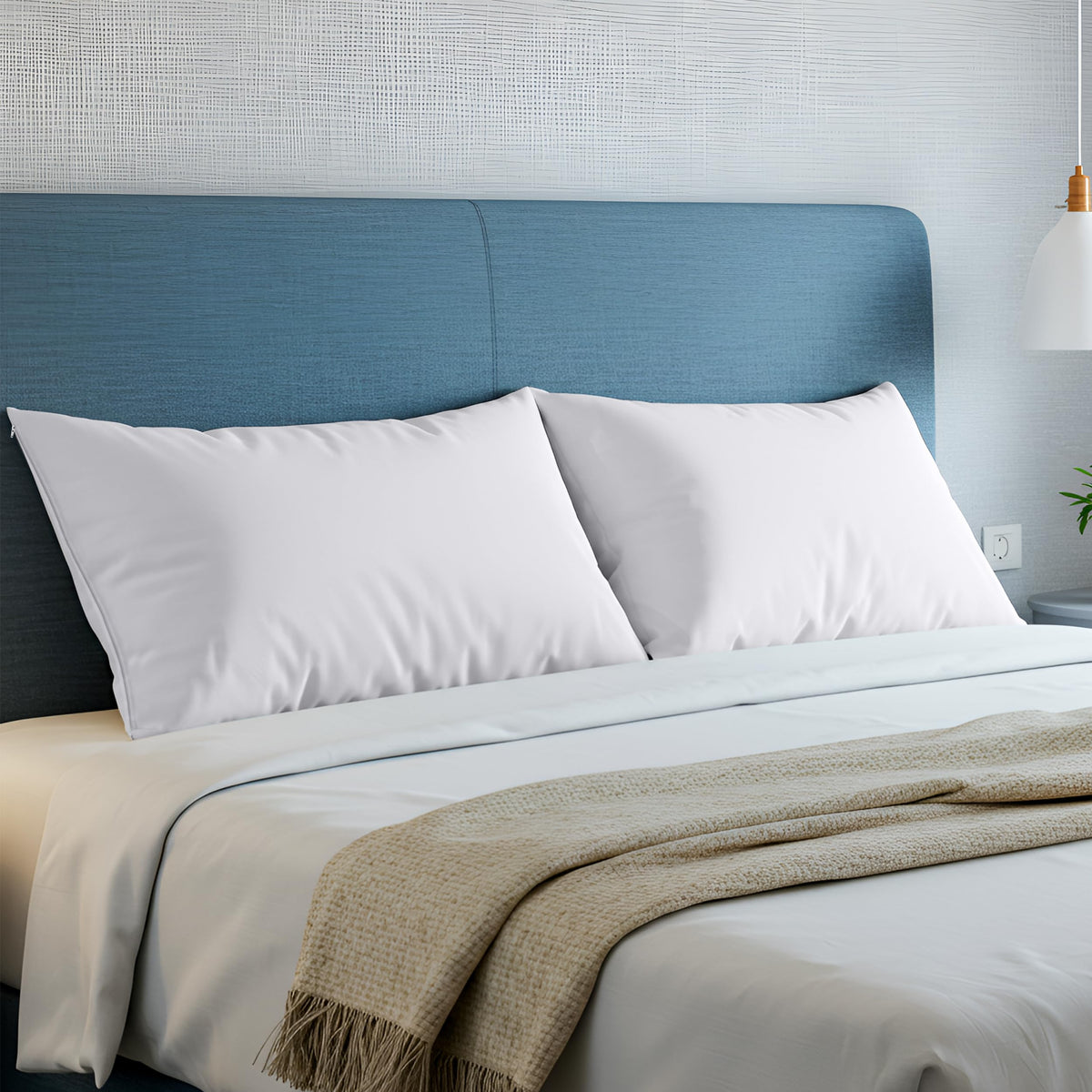 Utopia Bedding Set of 4 Waterproof Pillow Protectors with Zipper Queen Size (White), Ultra Soft Pillow Covers, Bed Bug and Dust Mite Proof Pillow Encasements, Moisture Wicking Pillow Cases 🍁 All In One Marketplace Canada
