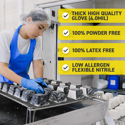 72HRS Blue Nitrile Gloves - 4 Mil Disposable Gloves (200 Pieces, Large) 🍁 All In One Marketplace Canada