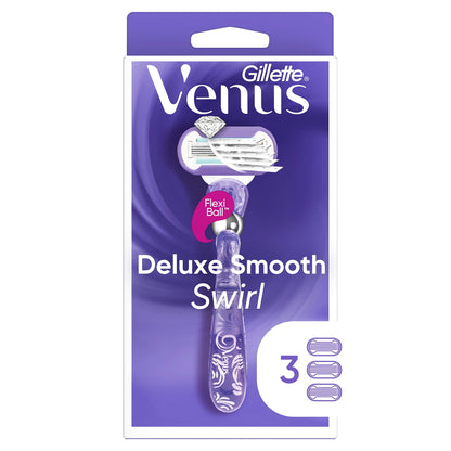 Gillette Venus Deluxe Smooth Swirl Womens Razor Handle + 3 Blade Refills 🍁 All In One Marketplace Canada