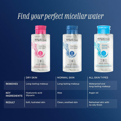 Marcelle Micellar Water, Dry + Sensitive Skin, with Hyaluronic Acid, Cleanses, Removes Makeup and Tones, Hypoallergenic, Oil-Free, Alcohol-Free, Fragrance-Free, Cruelty-Free, 400 mL 🍁 All In One Marketplace Canada