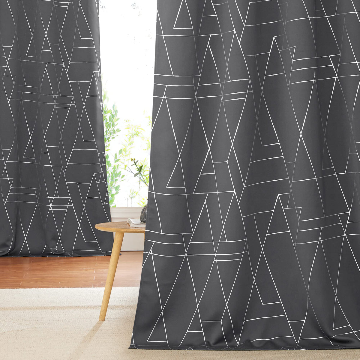 NICETOWN Halloween Blackout Curtains for Living Room - Foil Printed Shiny Stripes Pattern Thermal Insulated Blackout Drapes for Bedroom Kitchen Loft Cafe Window (2 Panels, 52" Wide by 63" Long)