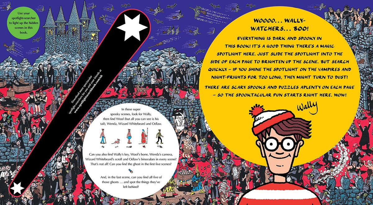 Where's Waldo? Spooky Spotlight Search: (A Halloween Hidden Object Search-and-Find Puzzle Book with a Magic Flashlight to Reveal the Picture - a Perfect Fall Holiday Gift for All Ages)
