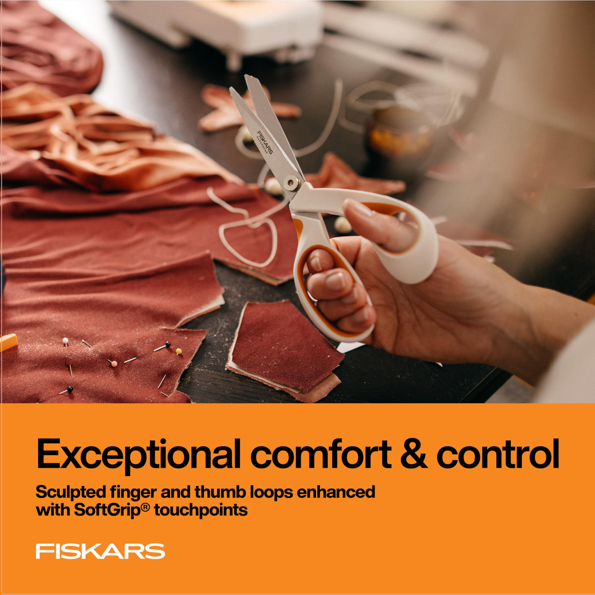 Fiskars RazorEdge Fabric Scissors - 8" Heavy Duty Fabric Shears with SoftGrip Ergonomic Handle, Premier Grade Stainless Steel Blades 🍁 All In One Marketplace Canada