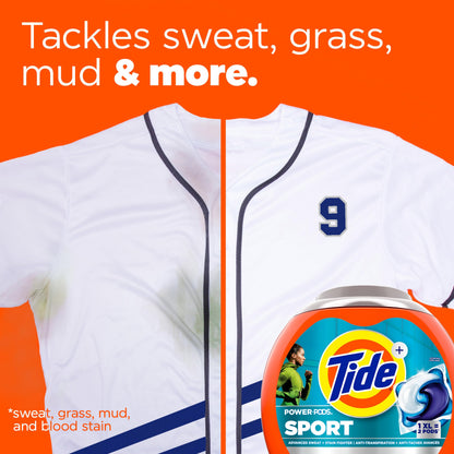 Tide Power Pods Sport Laundry Detergent Pacs, Advanced Sweat + Stain Fighter, 63 Count 🍁 All In One Marketplace Canada