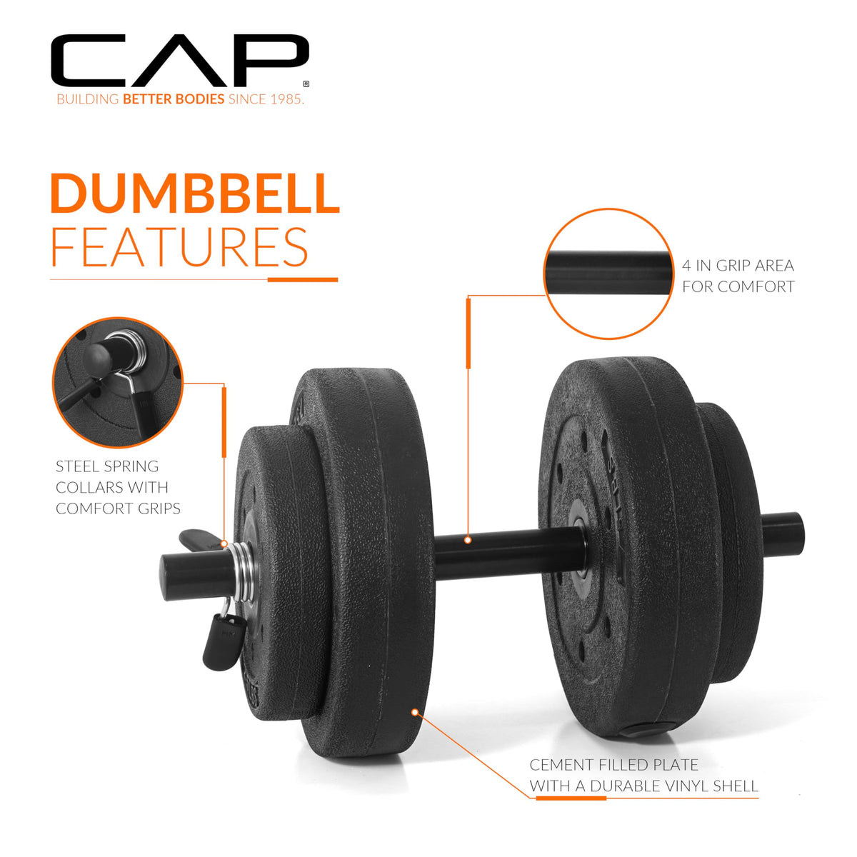 CAP Barbell 40-Pound Adjustable Cement Dumbbell Set – Versatile Vinyl Coated Weights for Home Gym Excellence 🍁 All In One Marketplace Canada