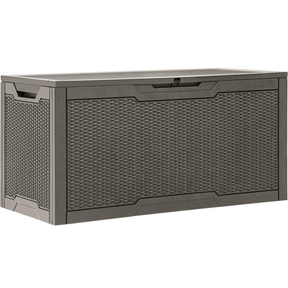 YITAHOME 100 Gallon Large Resin Deck Box Outdoor Storage Boxes for Patio Furniture, Outdoor Cushions, Garden Tools and Pool Supplies-Waterproof,Lockable (Taupe) 🍁 All In One Marketplace Canada