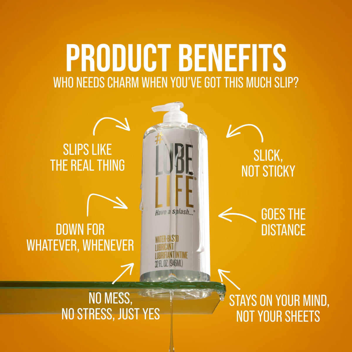 Lube Life Water Based Personal Lubricant for Men and Women Original, 32 Ounce (946 mL) 🍁 All In One Marketplace Canada