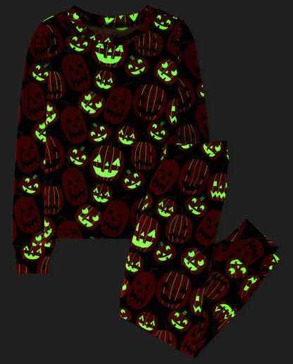The Children's Place Kids' Family Matching, Halloween Pajama Sets, Cotton, Pumpkin Allover, 3T
