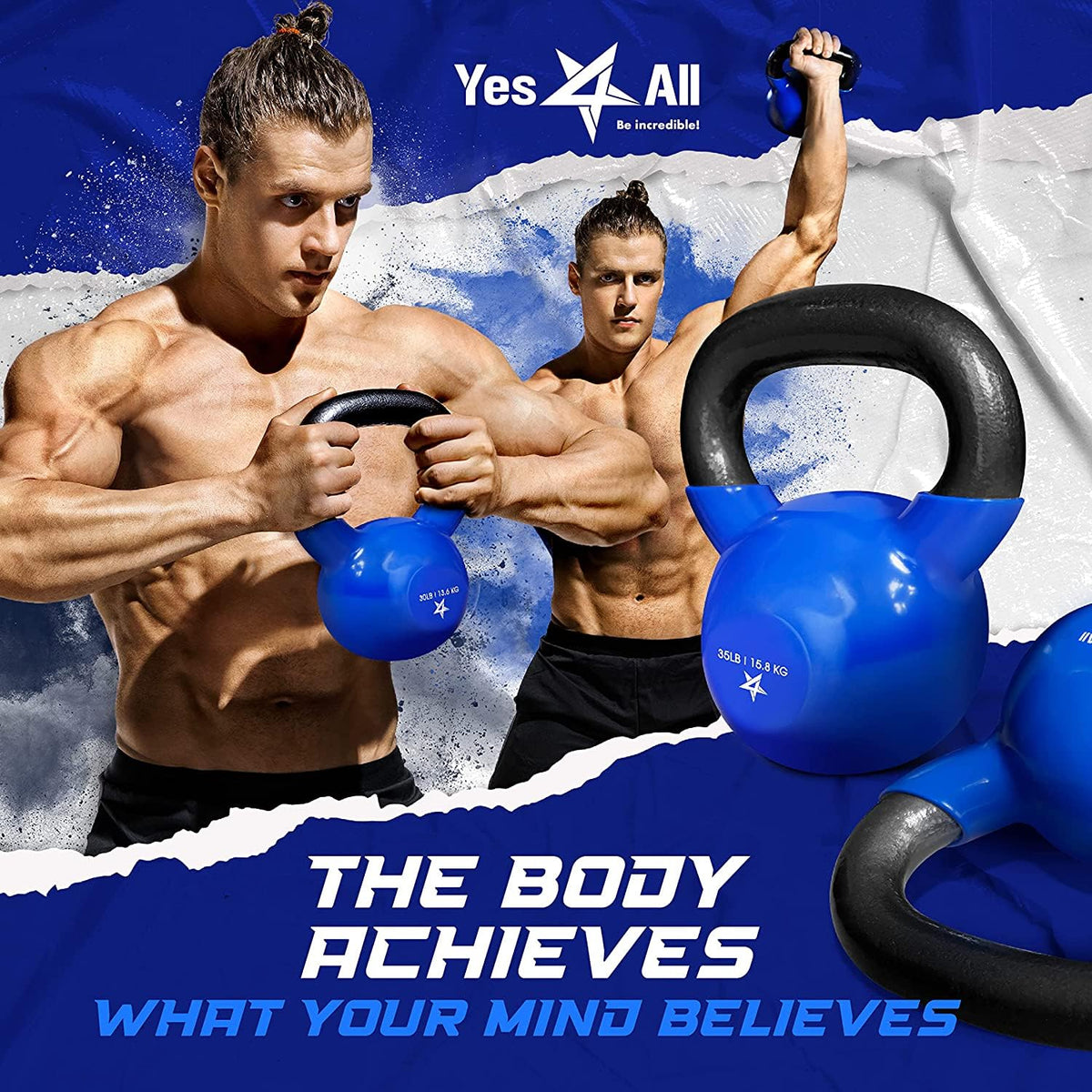 Yes4All Vinyl Coated Kettlebell Weights Set – Great for Full Body Workout and Strength Training – Vinyl Kettlebell 10 lbs 🍁 All In One Marketplace Canada