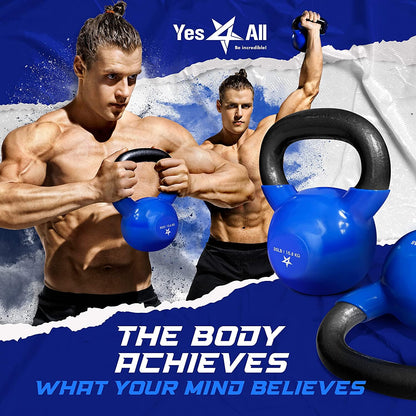 Yes4All Vinyl Coated Kettlebell Weights Set – Great for Full Body Workout and Strength Training – Vinyl Kettlebell 10 lbs 🍁 All In One Marketplace Canada
