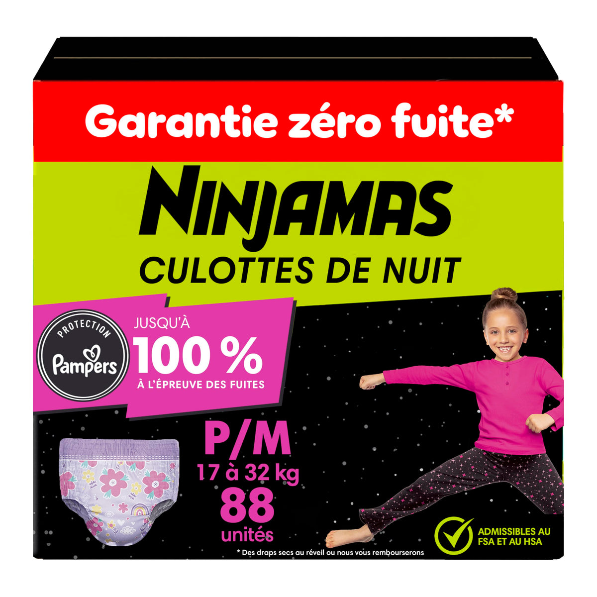 Pampers Ninjamas Nighttime Bedwetting Underwear Girl, Size 7, 88 Count, Disposable Nighttime Underwear 🍁 All In One Marketplace Canada